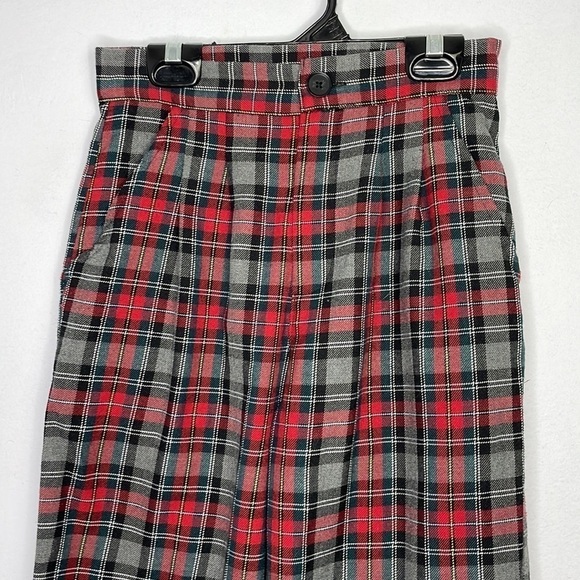 Urban Renewal linen high waisted pleats plaid pants made in USA - Picture 2 of 9
